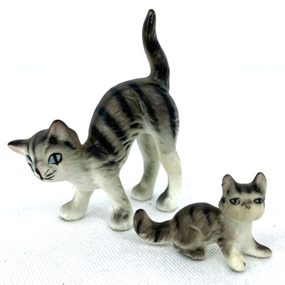 Hagen Renaker Scaredy Cat Scared Miniature Figurine Bone China 2.25" Lot of 2 - Picture 1 of 9